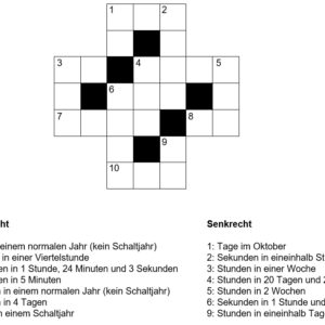 Ein Kreuzzahlenrätsel